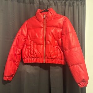 Windsor cropped leather bomber, new